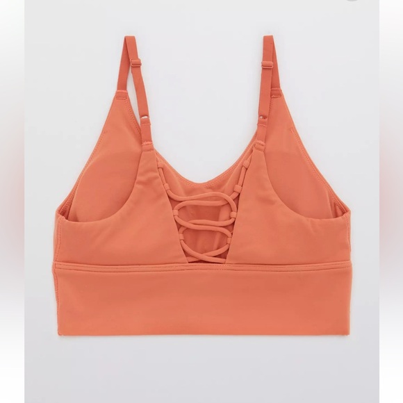 OFFLINE by Aerie Rusty Peach Real Me Lace Up Back Sports Bra - Picture 5 of 10
